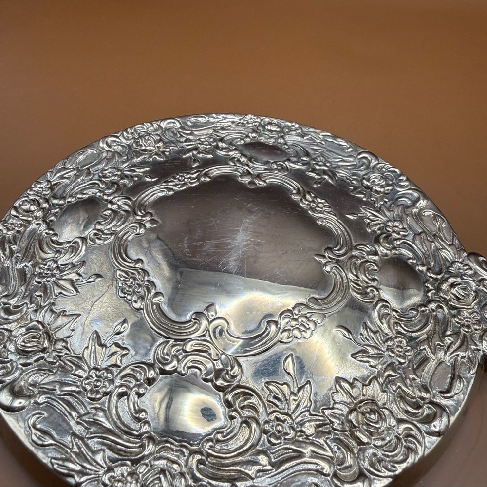 Vintage Art Nouveau Silver Tone Plated Mirror Brush Vanity Dresser Set - Picture 5 of 13
